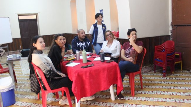 Técnicos de Misión Scalabriniana participando del taller de fortalecimiento de capacidades técnicas en el área de protección internacional